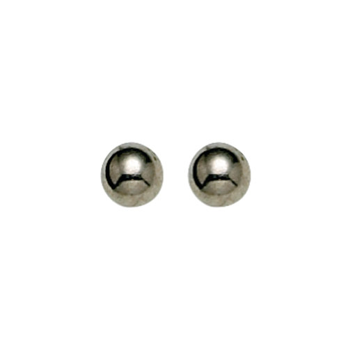Inverness Ball 4mm Silver Earrings (Palladium) #13E
