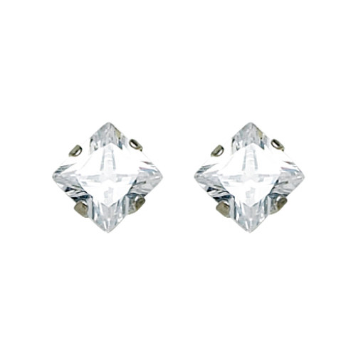 Inverness #355C 7mm CZ Square Earring