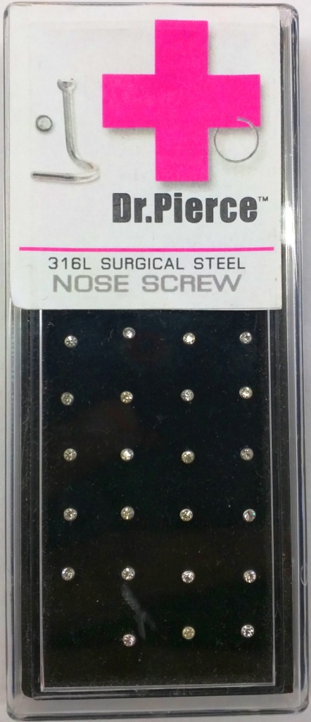 Nose Ring Refill Individual Or Kit- DPNS-C SS NOSE CREW 24PK CLR