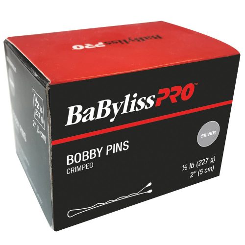 Babylisspro Tight Grip Bobby Pins 2 inch 1/2lbs Crimped - Silver - BESBOBPINSLUCC