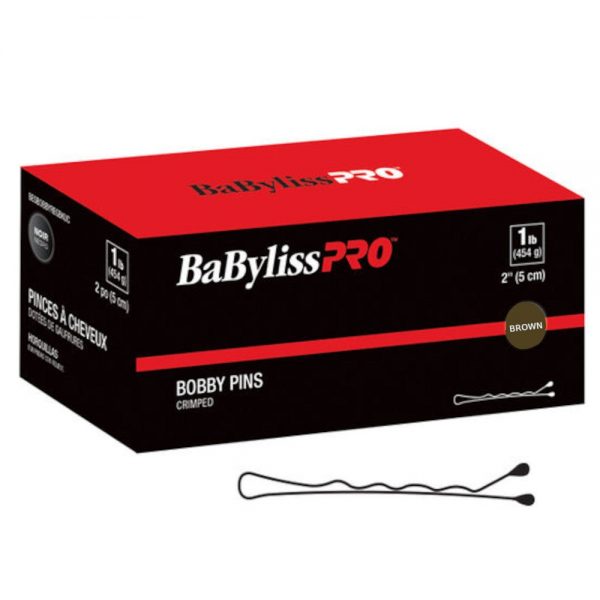 Babylisspro Tight Grip Bobby Pins 2 inch 1 lbs Crimped - Brown - BESBOBREGBRUCC